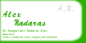 alex madaras business card